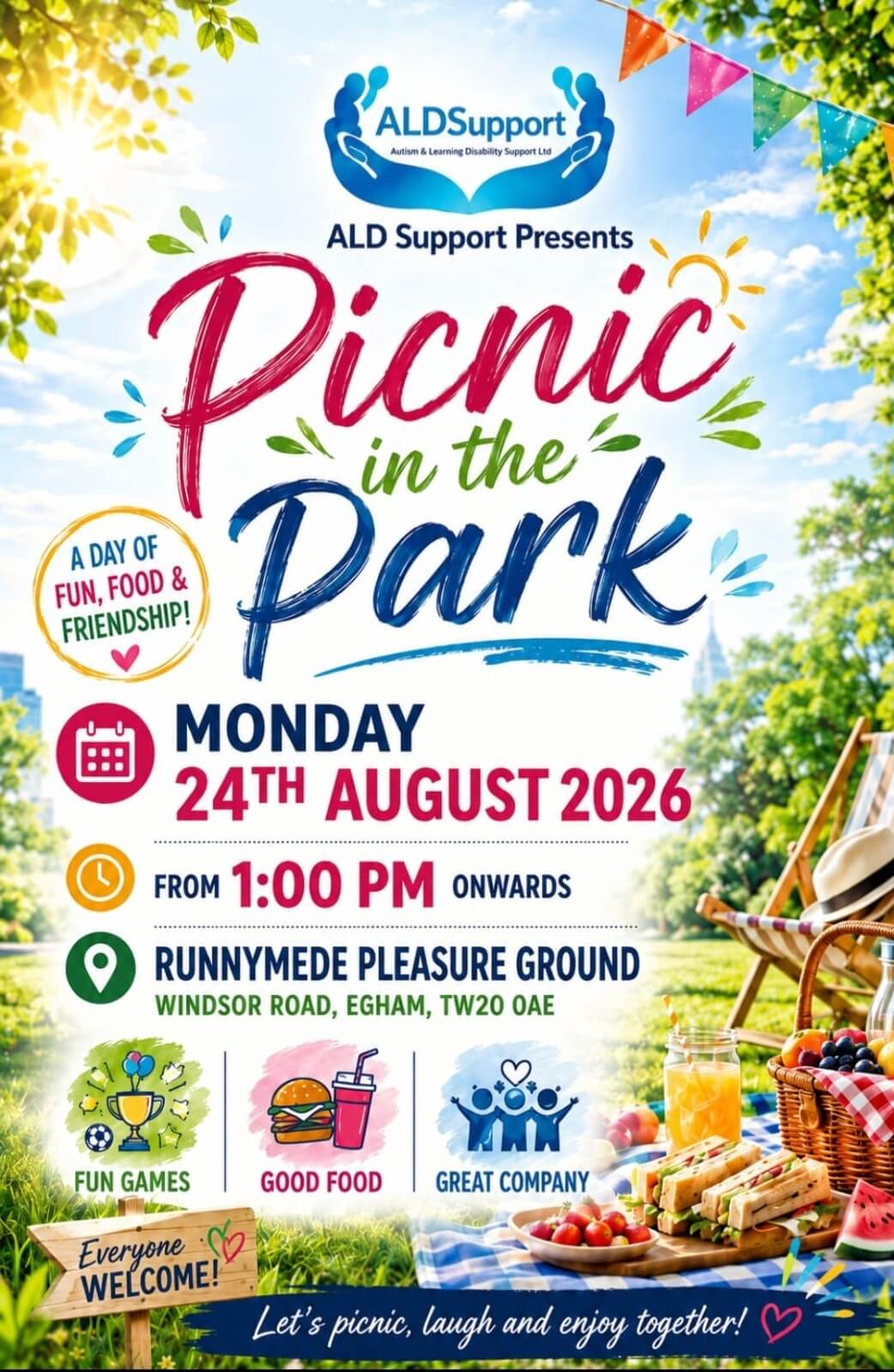 Picnic in the parK 24th august 2026